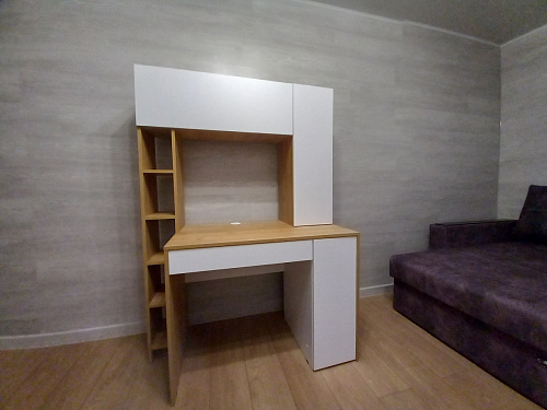 Письменный стол Комфорт 12.71 дуб золотой craft / белая аляска  - Уцененный экземпляр фото покупателя 90