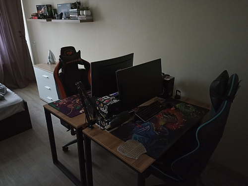 Письменный стол Битти Лофт 116х60х75 дуб вотан / белый матовый фото покупателя 62