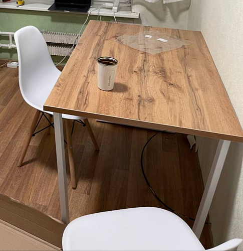 Деревянный стол Лота Лофт 120х75 белый матовый / дуб крафт золотой фото покупателя 386