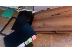 Письменный стол Леон Лофт дуб делано темный / черный матовый фото покупателя 129