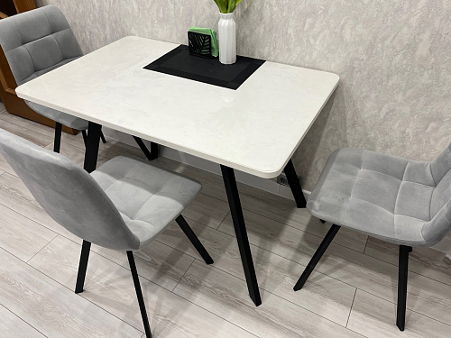 Стул на металлокаркасе Чилли К кирпичный / черный фото покупателя 144