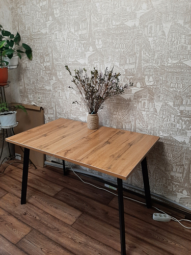 Стол раскладной Колон Лофт 120 32 мм дуб галифакс табако / черный матовый фото покупателя 30