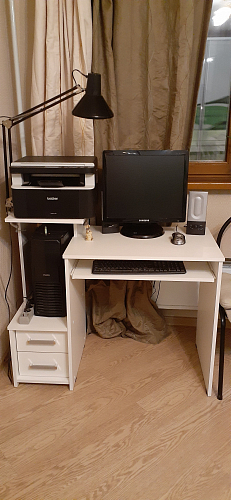 Стол компьютерный Джаз-24 правый белый фото покупателя 153