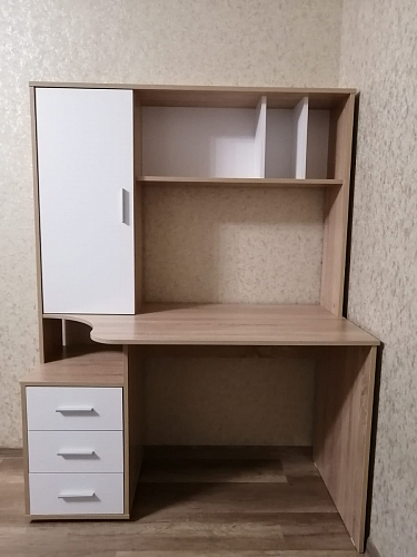 Компьютерный стол КСТ-16 левый дуб сонома / белый фото покупателя 1