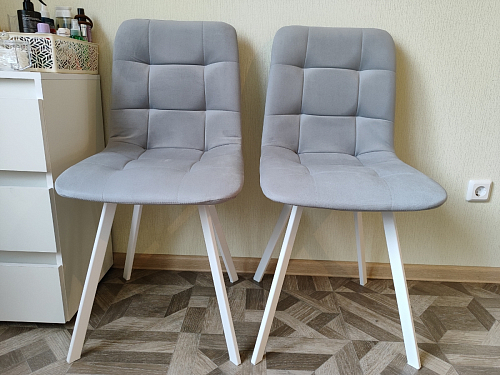 Комплект из "МР Стул Чилли (Chilli) бежевый (velutto 05) / белый каркас" 4 шт. фото покупателя 442