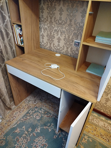 Письменный стол Комфорт 12.71 дуб золотой craft / белая аляска фото покупателя 83