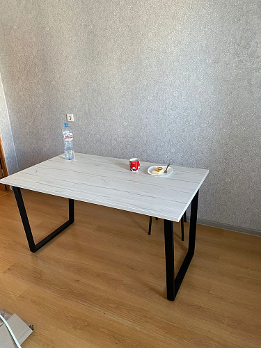 Деревянный стол Лота Лофт 140х80 белый матовый / бетон светлый фото покупателя 742