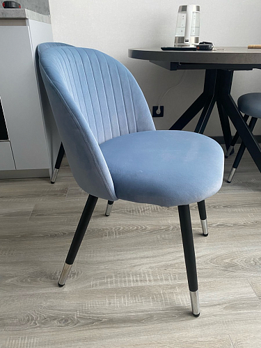 Стул на металлокаркасе Gabi 1 light blue / black / gold фото покупателя 743