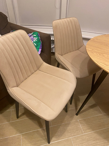 Стул на металлокаркасе Седа 360 К латте (velutto 08) / белый фото покупателя 23