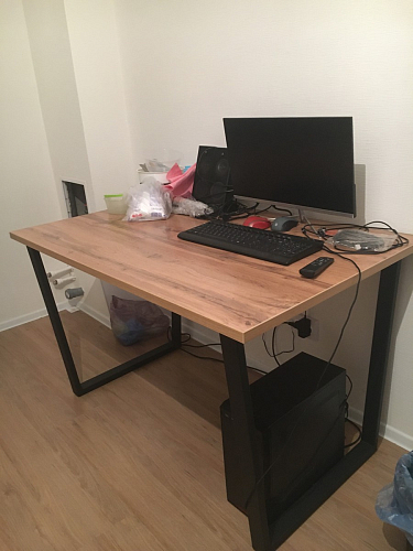 Деревянный стол Лота Лофт 120х75 белый матовый / дуб крафт золотой фото покупателя 278