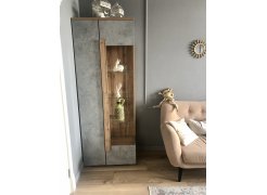 Витрина Куба 1701.М4 дуб сонома / белый глянец фото покупателя 3