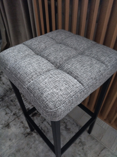 Барный стул Лофт ткань канди грей / черный матовый фото покупателя 92