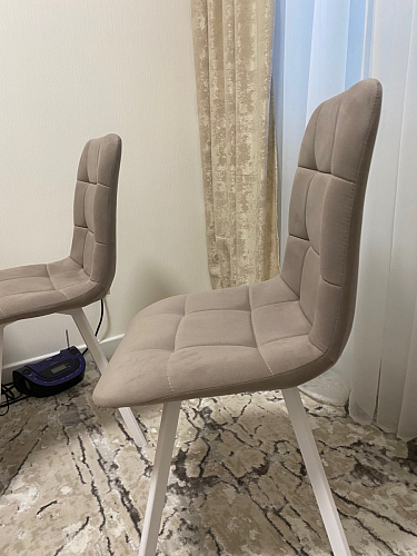 Стул на металлокаркасе Чилли К светло-серый велюр / черный каркас фото покупателя 327