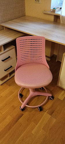 Компьютерное кресло Kiddy/Кидди розовое ткань (сетка) фото покупателя 26