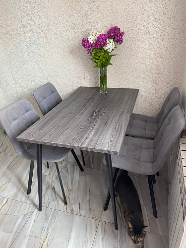 Стул на металлокаркасе Чилли синяя ткань / белый фото покупателя 371