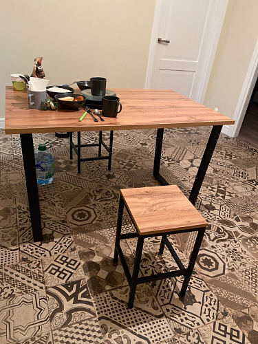 Стол Лота Лофт 140 25 мм черный матовый / бетон фото покупателя 407