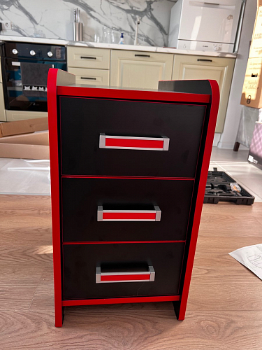 Тумба Ханна черная / красная  - Уцененный экземпляр фото покупателя 12