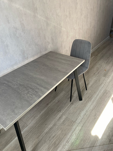 Стол Тринити Лофт 120 32 мм бетон / черный матовый фото покупателя 247