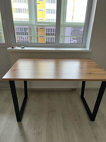 Стол Лота Лофт 140 25 мм черный матовый / бетон фото покупателя 83