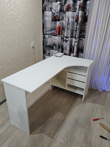 Письменный стол СПм-25 правый белый  - Уцененный экземпляр фото покупателя 34