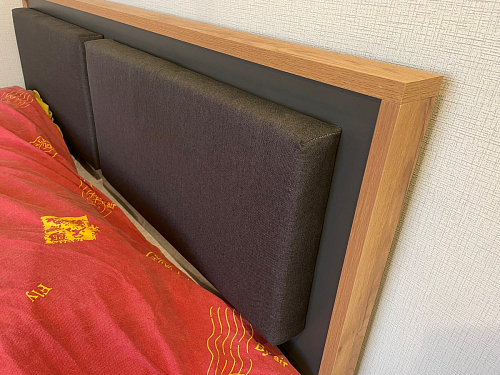 Двуспальная кровать Клауд 160х200 парящая дуб крафт золотой / антрацит фото покупателя 256