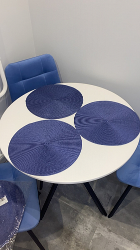 Стул на металлокаркасе Чилли синяя ткань / белый фото покупателя 902