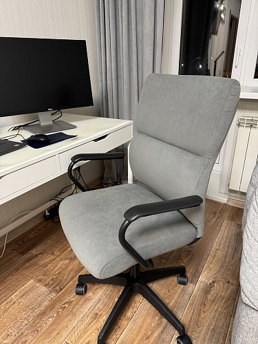 Компьютерное кресло Benefit флок серый 29 фото покупателя 39