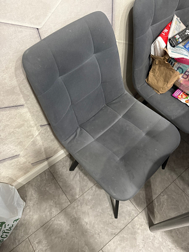 Стул на металлокаркасе Чилли К светло-серый велюр / черный каркас фото покупателя 354