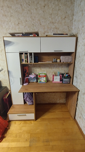 Письменный стол Лайт 03.243 дуб золотой (craft) / белый премиум фото покупателя 156