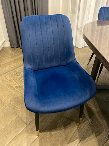 Стул на металлокаркасе Seda 01 blue / gold / black фото покупателя 29