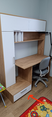 Письменный стол Лайт 03.243 дуб золотой (craft) / белый премиум фото покупателя 21