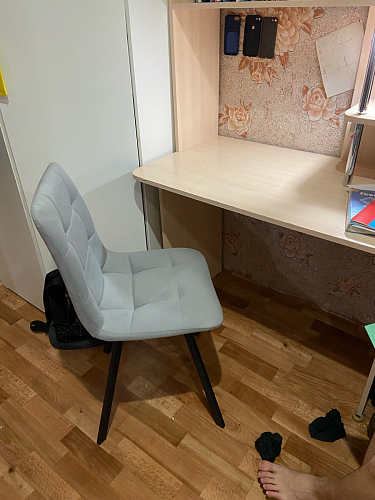 Стул на металлокаркасе Чилли синяя ткань / белый фото покупателя 1271