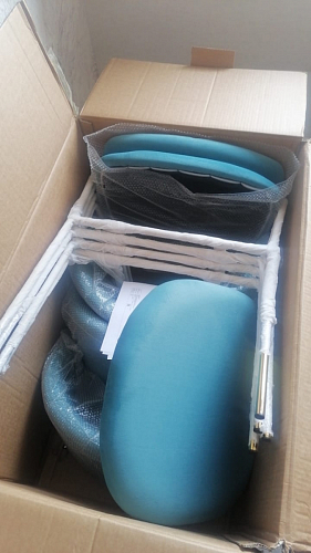 Стул на металлокаркасе Kamelia green / gold фото покупателя 12