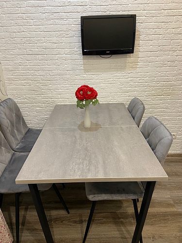 Стол Лота Лофт 140 25 мм черный матовый / бетон фото покупателя 29