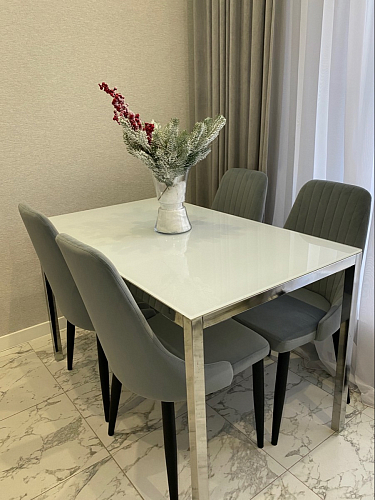 Стул на металлокаркасе Kora green / black фото покупателя 20