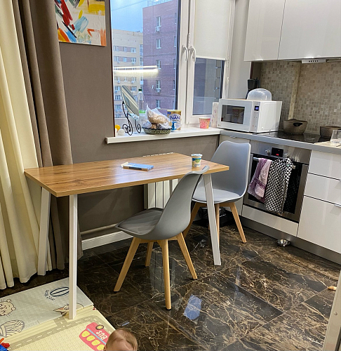 Стол Тринити Лофт 120 32 мм дуб галифакс табако / черный матовый фото покупателя 547