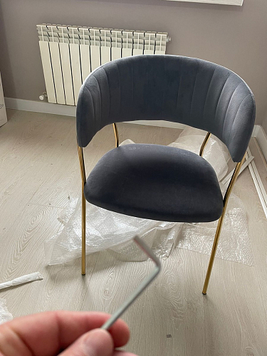 Стул на металлокаркасе Kamelia green / gold фото покупателя 30