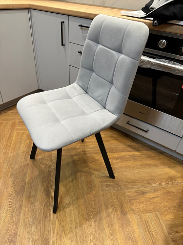 Стул на металлокаркасе Чилли К светло-серый велюр / черный каркас фото покупателя 187