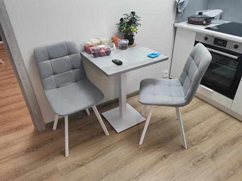 Стул на металлокаркасе Чилли К темно-серый (velutto 32) / черный фото покупателя 562