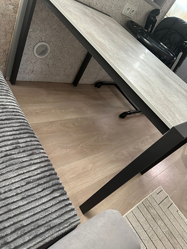 Стол Центавр 120(160)х70х75 файерстоун / черный матовый фото покупателя 28