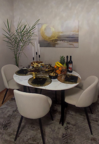 Стул на металлокаркасе Gabi 1 light blue / black / gold фото покупателя 626