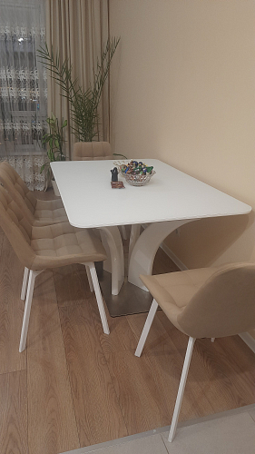 Стул на металлокаркасе Челси бежевый / черный фото покупателя 261