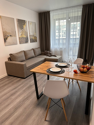 Деревянный стол Лота Лофт 140х80 черный матовый / бетон светлый фото покупателя 802