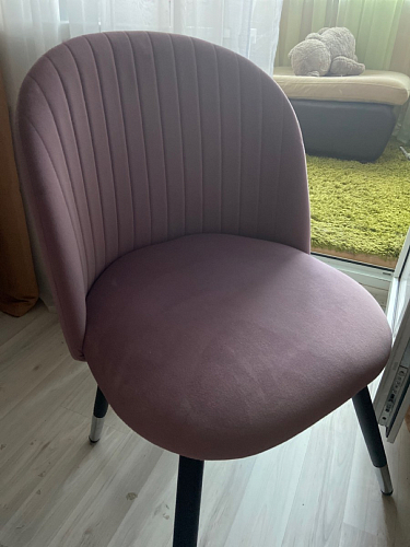 Стул на металлокаркасе Gabi dark beige / black / silver фото покупателя 425