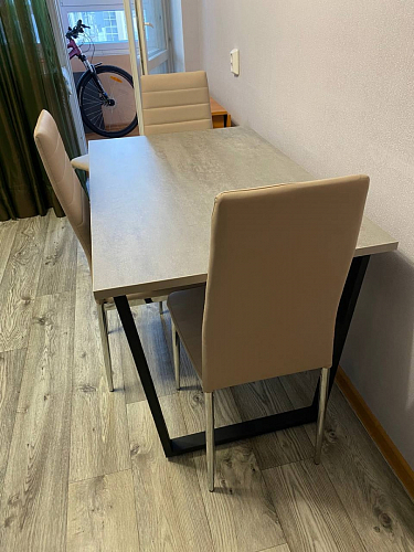 Стол Лота Лофт 140 25 мм черный матовый / бетон фото покупателя 578