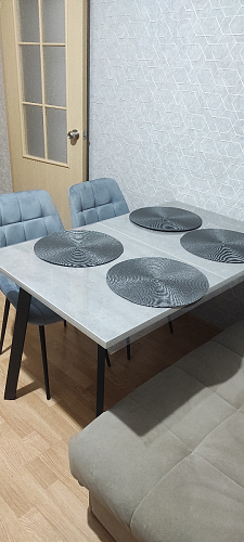 Стол Тринити Лофт 140 25 мм дуб делано темный / белый фото покупателя 52