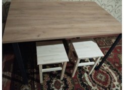 Деревянный стол Лота Лофт 120(160)х75 черный матовый / бетон светлый фото покупателя 753