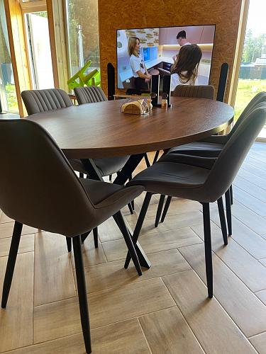 Стул на металлокаркасе Седа К латте / черный фото покупателя 100