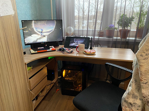 Письменный стол СПм-25 левый дуб сонома фото покупателя 63