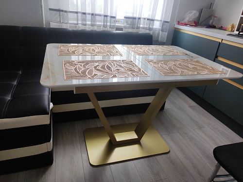 Стол на тумбе Бугун белый / золото фото покупателя 31